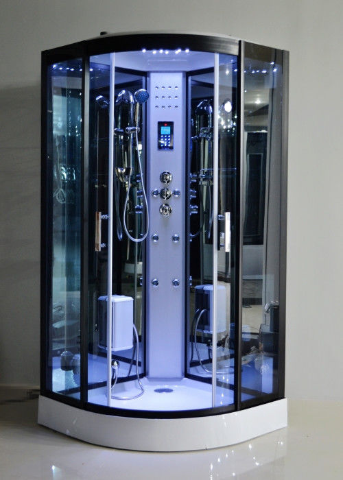 Cabine di vetro nera 1000 * 1000 della doccia del vapore con controllo di computer fornitore